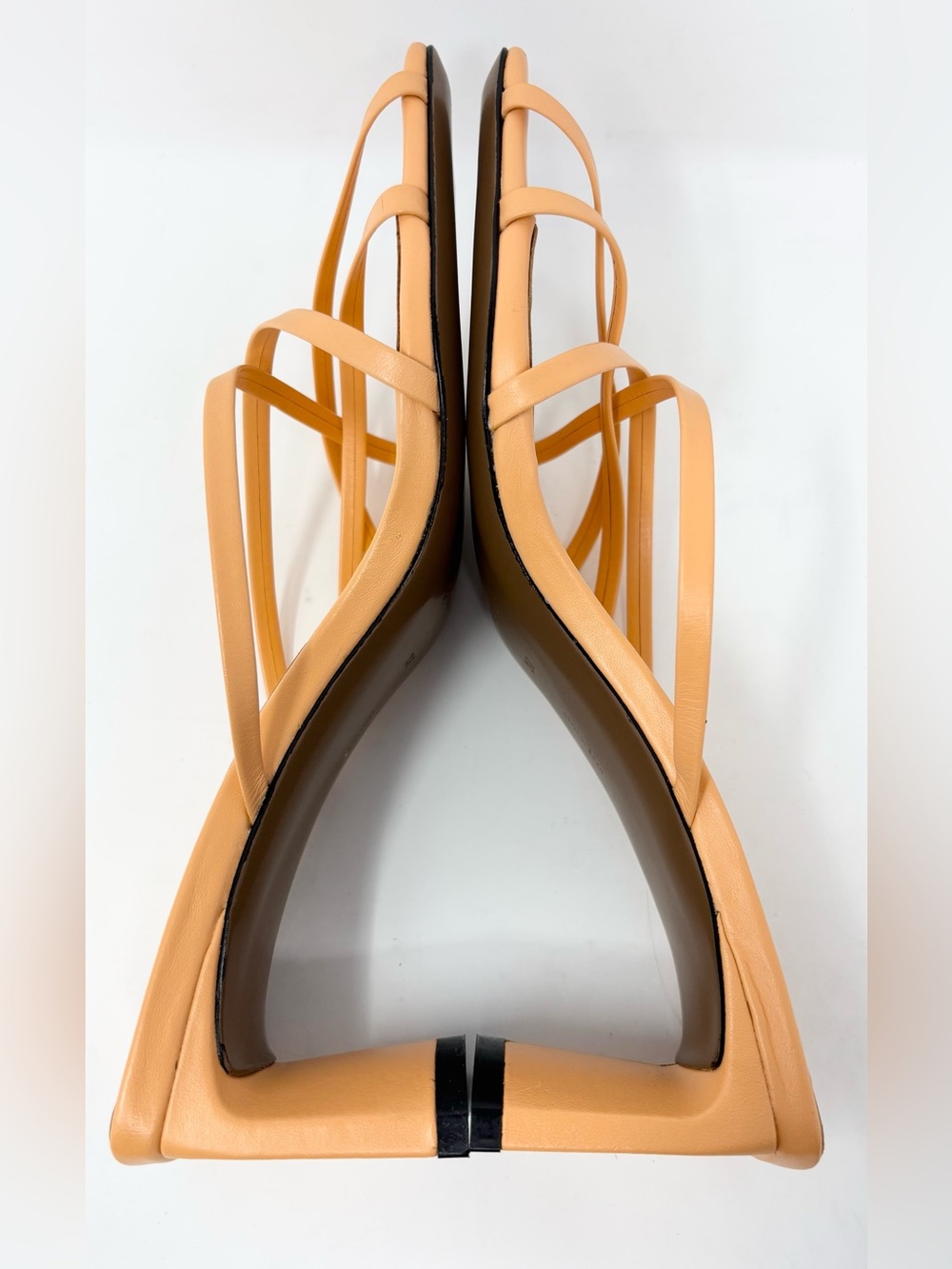 NEOUS Mannia Slide Crisscross Sandals Beige Sherbet Orange Leather Size 37 7 New - Picture 10 of 15
